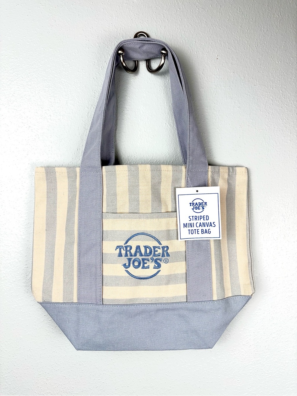 NWT Trader Joe’s MINI Light Blue Striped Tote